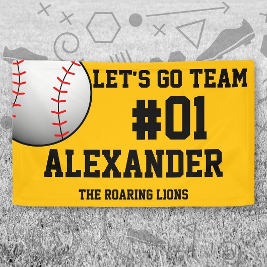 Black Gold Baseball Team Spirit Banner