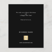 Black gold Bauble Business Foto Weihnachtskarte (Rückseite)