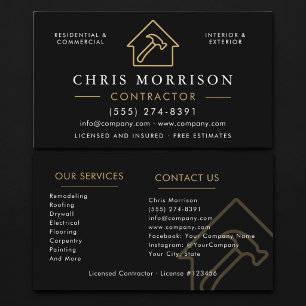 Black Gold Bauunternehmer Professional Visitenkarte