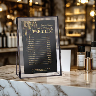 Black & Gold Beauty Boutique Neue Preisliste Flyer