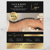 Black & Gold Beauty Wellness-Center Salon Services Flyer (Vorne)