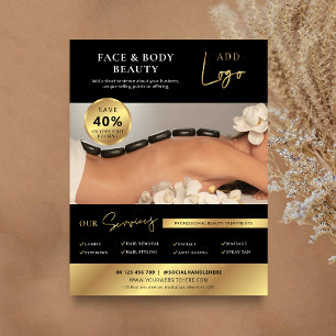 Black & Gold Beauty Wellness-Center Salon Services Flyer
