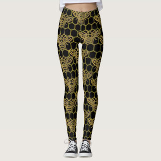 Black Gold Bee CBDOilPrincess Leggings