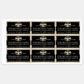 Black Gold BeesWachskandle Rectangle Heraldic Bee Etiketten (Blatt)