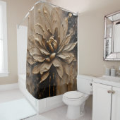 Black Gold Beige Brown Abstrakt Duschvorhang (Beispiel)