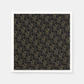 Black Gold Bike Muster Radfahrer Serviette (Vorderseite)