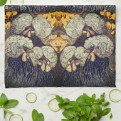 Black Gold Birds Muster Rustikale Küchentücher (Gefaltet)