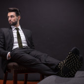 Black & Gold Bitcoin Crypto Coin Muster Krawatte