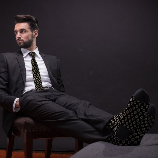 Black & Gold Bitcoin Crypto Coin Muster Krawatte