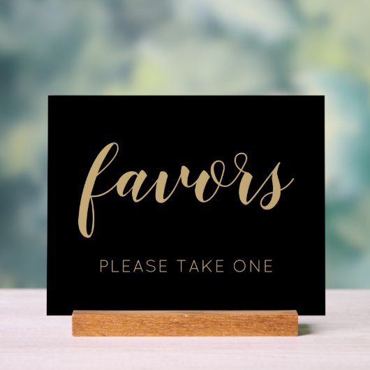 Black Gold Bitte nehmen Sie eine Gastgeschenke Hoc Acrylschild (Neutral)