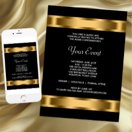 Black Gold Black Corporate Party Event Einladung