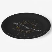 Black & Gold Black History Monat Pappteller (Schrägansicht)