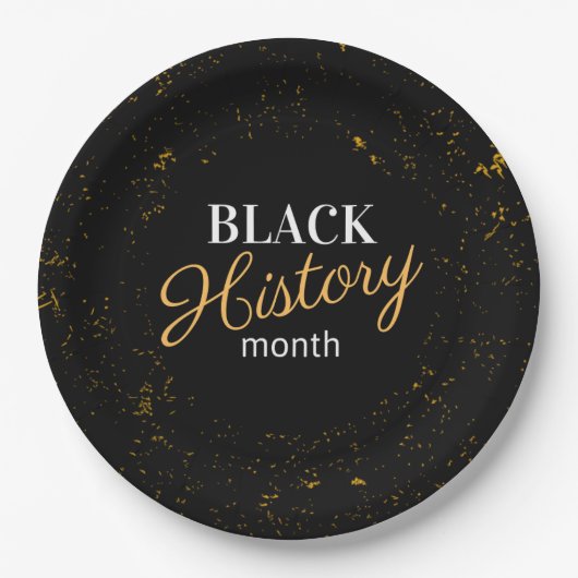 Black & Gold Black History Monat Pappteller (Vorderseite)