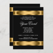 Black Gold Black Krawatte Corporate Party Einladung (Vorne/Hinten)