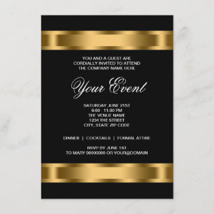 Black Gold Black Krawatte Corporate Party Einladung