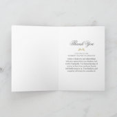 Black & Gold Blätter Foto Beileid Vielen Dank Dankeskarte (Innenseite)