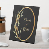 Black Gold Blätter Karten und Geschenke Fußball-Si Sockelschild (In SItu)