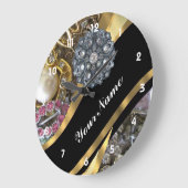 Black & gold bling große wanduhr (Winkel)