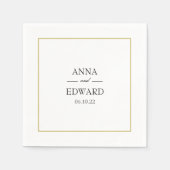 Black Gold Block Brie and Groom Wedding Napkins Serviette (Vorderseite)