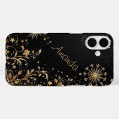 Black Gold Bloom Case-Mate iPhone Hülle (Rückseite (Horizontal))