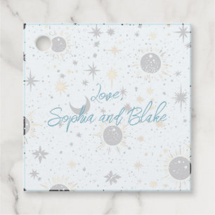 Black Gold Blue Celestial Personalisiert Wedding Geschenkanhänger