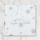 Black Gold Blue Celestial Personalisiert Wedding Geschenkanhänger (Rückseite)