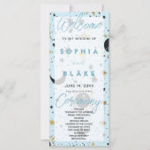 Black Gold Blue Celestial Wedding Program (Vorderseite)