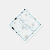 Black Gold Blue Celestial Wedding Serviette (Ecke)