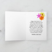 Black Gold Blue Gemstone Floral Happy Jubiläum Dankeskarte (Innenseite)