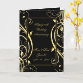 Black Gold Blüh 50. Hochzeitstag Karte (Gelbe Blume)