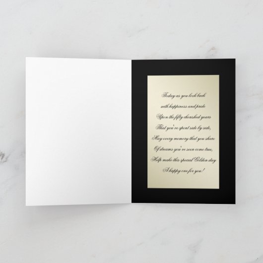 Black Gold Blüh 50. Hochzeitstag Karte (Innenseite)