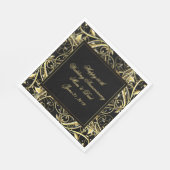 Black Gold Blüh 50. Hochzeitstag Serviette (Ecke)