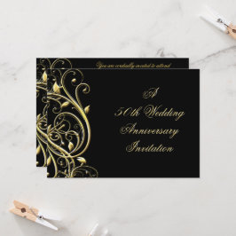 Black Gold Blüh 50 Jahre alt Einladung