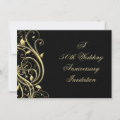 Black Gold Blüh 50 Jahre alt Einladung (Vorderseite)