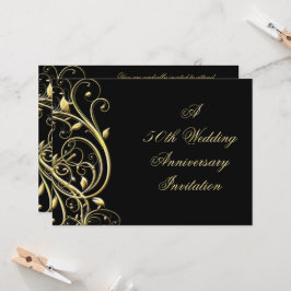 Black Gold Blüh 50 Jahre alt Einladung