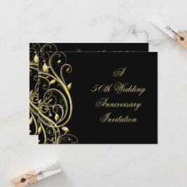 Black Gold Blüh 50 Jahre alt Einladung
