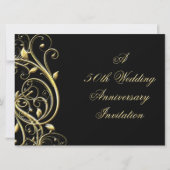 Black Gold Blüh 50 Jahre alt Einladung (Vorderseite)