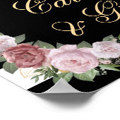 Black Gold Blush Pink Hochzeitskarten und Geschenk Poster (Ecke)