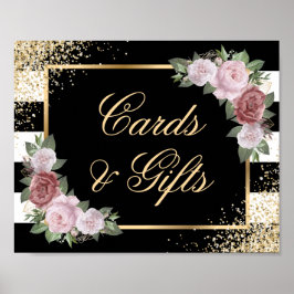 Black Gold Blush Pink Hochzeitskarten und Geschenk Poster