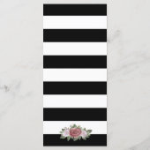 Black Gold Blush Rosa Blumenmenü Menükarte (Rückseite)