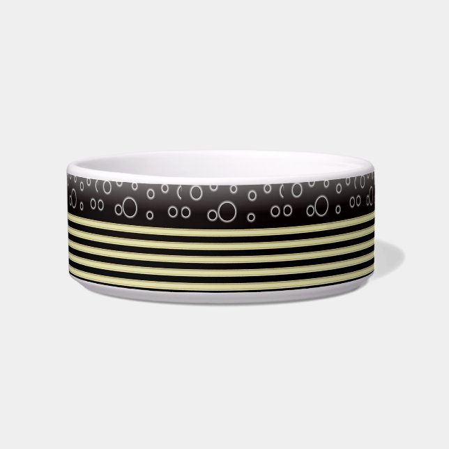 Black Gold Bobs & Stripes Medium Pet Bowl Napf (Rechts)