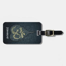Black & Gold Bodhi Leaf OM Symbol YOGA Instructor Gepäckanhänger