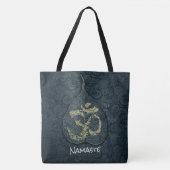 Black & Gold Bodhi Leaf OM Symbol YOGA Instructor Tasche (Vorderseite)