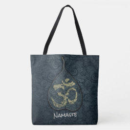 Black & Gold Bodhi Leaf OM Symbol YOGA Instructor Tasche