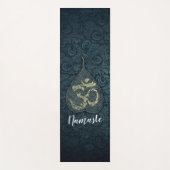 Black & Gold Bodhi Leaf OM Symbol YOGA Instructor Yogamatte (Vorderseite)