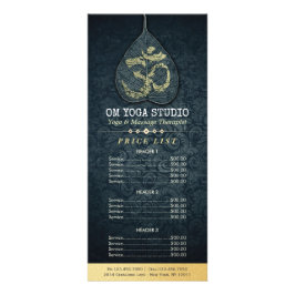Black Gold Bodhi Leaf OM Symbol YOGA Preisliste Werbekarte
