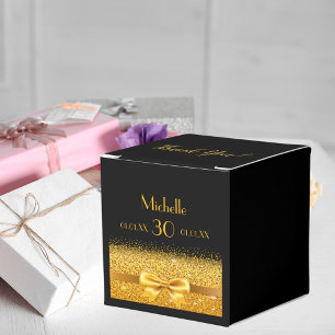 Black Gold Bogen Danke Geburtstagsparty Geschenkschachtel