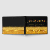 Black Gold Bogen Party Elegante Graduierungsparty Gästebuch (Voll)