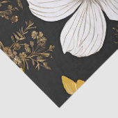 Black Gold Boho Wildblume Decoupage Seidenpapier (Detail)