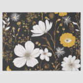 Black Gold Boho Wildblume Decoupage Seidenpapier (Vorderseite)